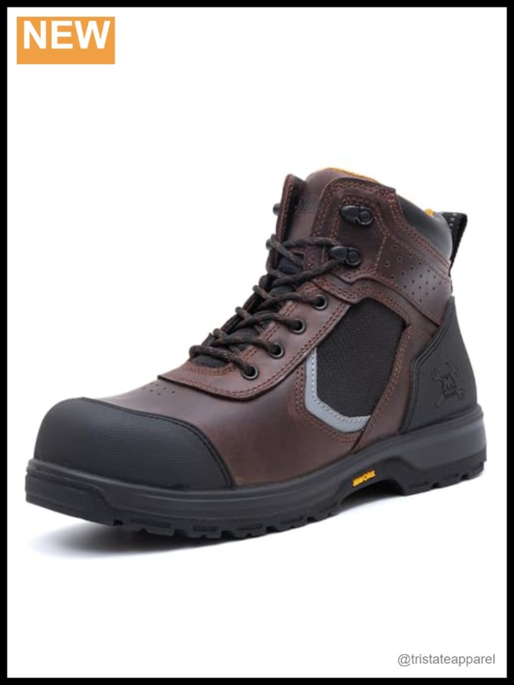 MWORK Men's 6" Leather Work Boots Composite Safety Toe EH Rated ASTM F2413-18